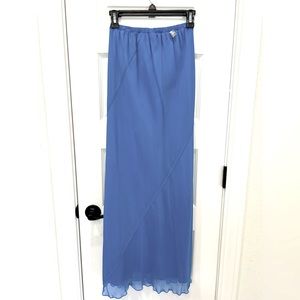 NWT Stanley korshak 100% Silk Shamask Blue Long Skirt sz 1 1/2 retail $590